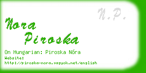 nora piroska business card